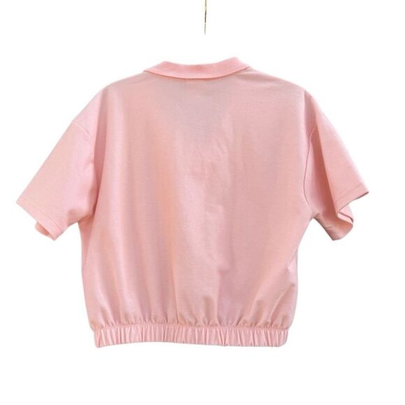 Nike Air Women's Pique Polo Cropped Top in Pink Size Small - Picture 7 of 9